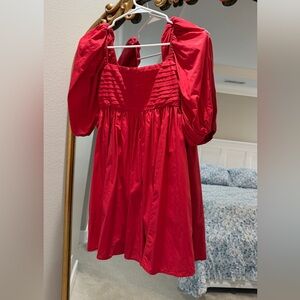 Abercrombie Emerson Poplin Puff Sleeve Mini Dress